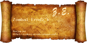 Zombai Ernák névjegykártya